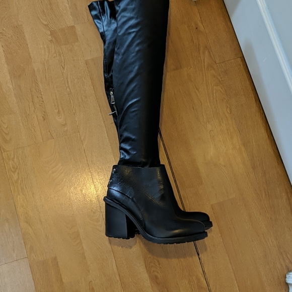 Over knee chunky heel boots - Picture 8 of 12